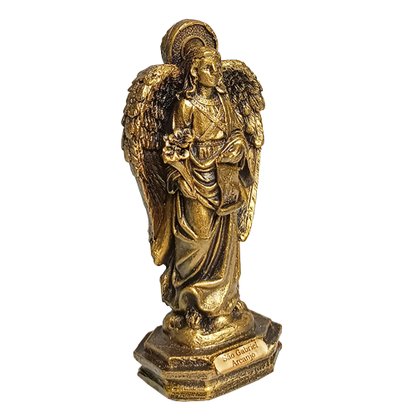 Imagem de Arcanjo São Gabriel de Resina Nacional com Pintura em Bronze - 12 cm