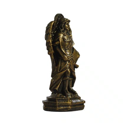 Imagem de Arcanjo São Gabriel de Resina Nacional com Pintura em Bronze - 15 cm