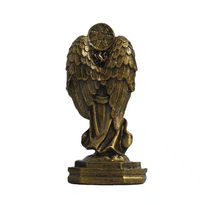 Imagem de Arcanjo São Gabriel de Resina Nacional com Pintura em Bronze - 15 cm