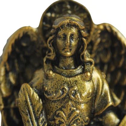 Imagem de Arcanjo São Gabriel de Resina Nacional com Pintura em Bronze - 15 cm