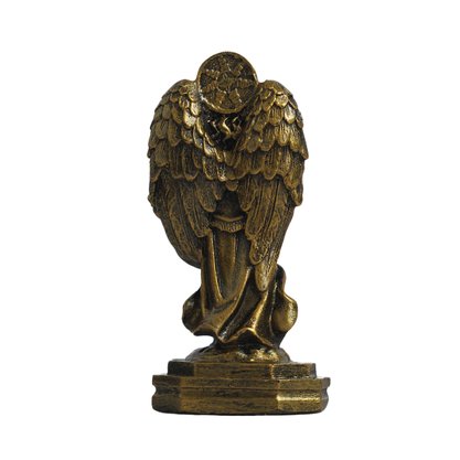 Imagem de Arcanjo São Gabriel de Resina Nacional com Pintura em Bronze - 15 cm