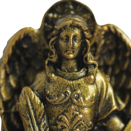 Imagem de Arcanjo São Gabriel de Resina Nacional com Pintura em Bronze - 15 cm