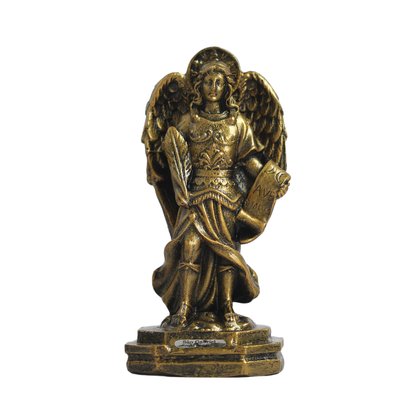 Imagem de Arcanjo São Gabriel de Resina Nacional com Pintura em Bronze - 15 cm
