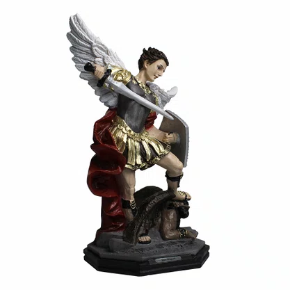 Imagem de São Miguel Arcanjo com Escudo em Resina Nacional - 30 cm