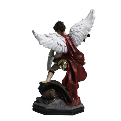 Imagem de São Miguel Arcanjo com Escudo em Resina Nacional - 30 cm