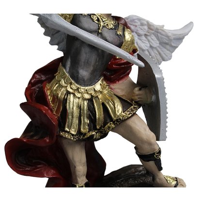 Imagem de São Miguel Arcanjo com Escudo em Resina Nacional - 30 cm