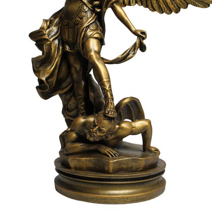 Imagem de Arcanjo São Miguel de Resina Nacional com Pintura em Bronze Velho - 39 cm