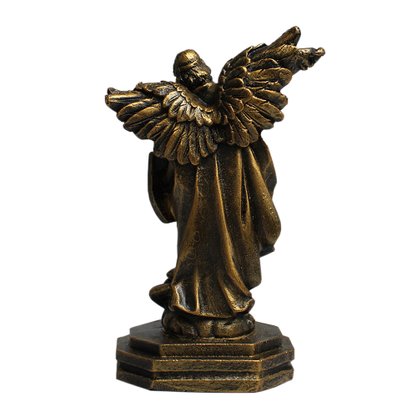 Imagem de Arcanjo São Miguel de Resina Nacional Pintura Bronze Velho - 16 cm
