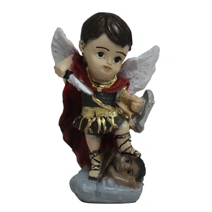 Imagem de Arcanjo São Miguel Infantil de Resina Nacional - 10 cm