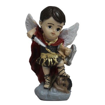 Imagem de Arcanjo São Miguel Infantil de Resina Nacional - 10 cm
