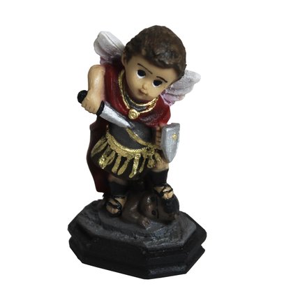 Imagem de Arcanjo São Miguel Infantil de Resina Nacional - 9 cm