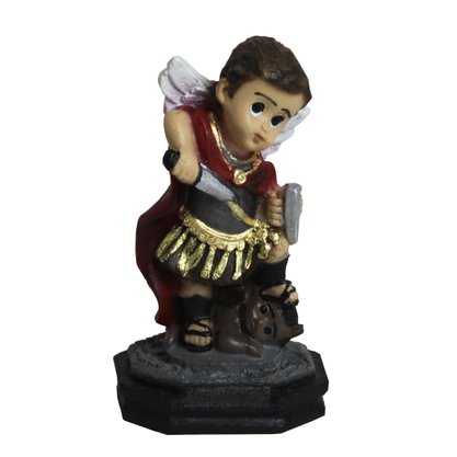 Imagem de Arcanjo São Miguel Infantil de Resina Nacional - 9 cm