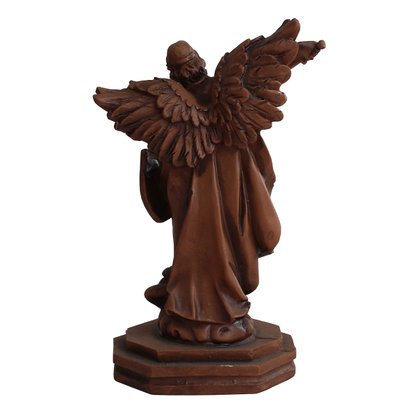 Imagem de Arcanjo São Miguel Resina Efeito Madeira - 16 cm