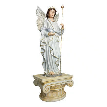 Imagem de Arcanjo São Rafael com Pedestal de Resina Nacional - 71 cm