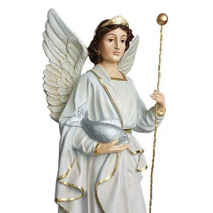 Imagem de Arcanjo São Rafael com Pedestal de Resina Nacional - 71 cm