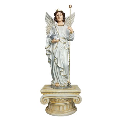Imagem de Arcanjo São Rafael com Pedestal de Resina Nacional - 71 cm