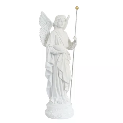 Imagem de Arcanjo São Rafael de Mármore Branco - 62 cm