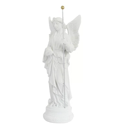 Imagem de Arcanjo São Rafael de Mármore Branco - 62 cm