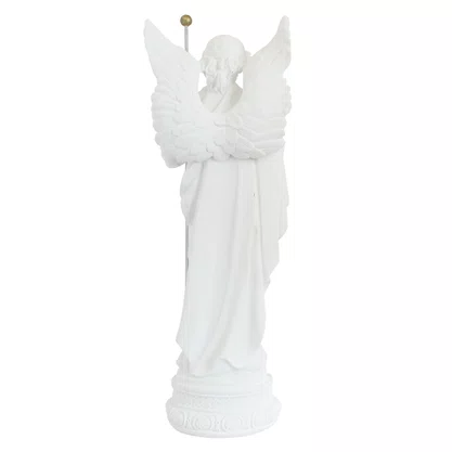 Imagem de Arcanjo São Rafael de Mármore Branco - 62 cm