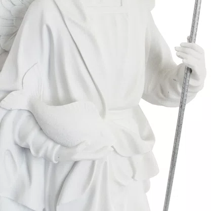 Imagem de Arcanjo São Rafael de Mármore Branco - 62 cm