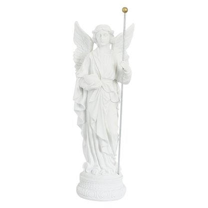 Imagem de Arcanjo São Rafael de Mármore Branco - 62 Cm