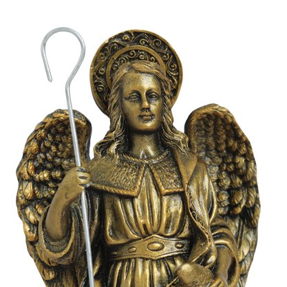 Imagem de Arcanjo São Rafael de Resina Nacional com Pintura em Bronze - 21 cm
