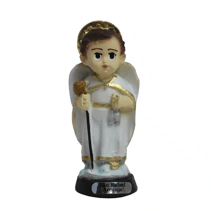 Imagem de Arcanjo São Rafael Infantil de Resina Nacional - 8 cm