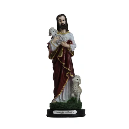 Imagem de Bom Pastor de Resina Nacional - 15 cm