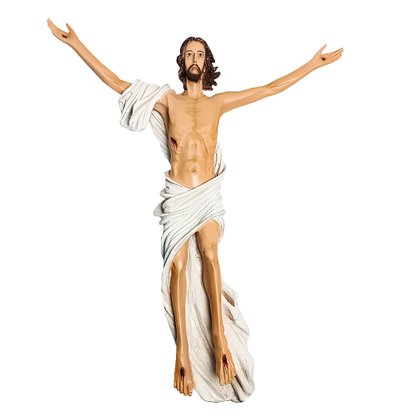 Imagem de Cristo Ressuscitado de Parede de Resina Nacional -  53 cm