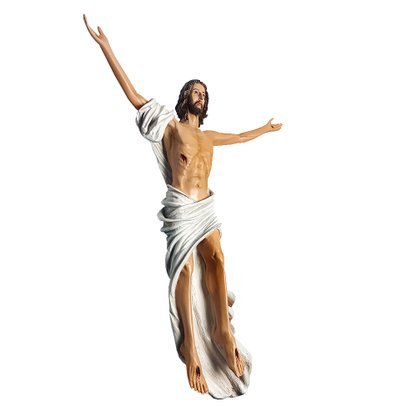 Imagem de Cristo Ressuscitado de Parede de Resina Nacional -  53 cm