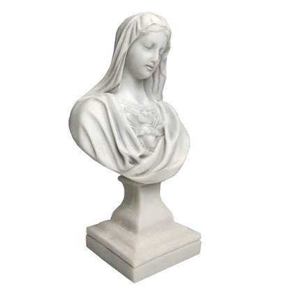 Imagem Busto Imaculado Coração de Maria em Mármore - 27 cm