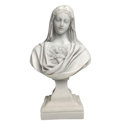 Imagem Busto Imaculado Coração de Maria em Mármore - 27 cm