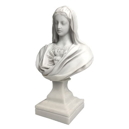 Imagem Busto Imaculado Coração de Maria em Mármore - 27 cm