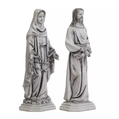 Imagem de Jesus Manietado e Nossa Senhora das Lágrimas de Mármore - 40 cm