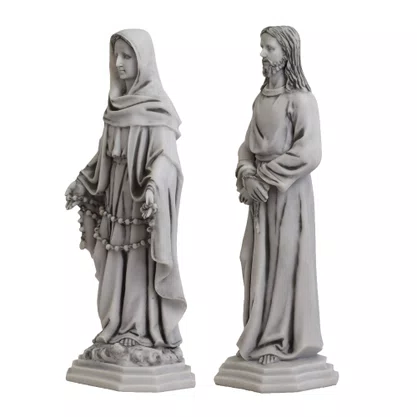 Imagem de Jesus Manietado e Nossa Senhora das Lágrimas de Mármore - 40 cm