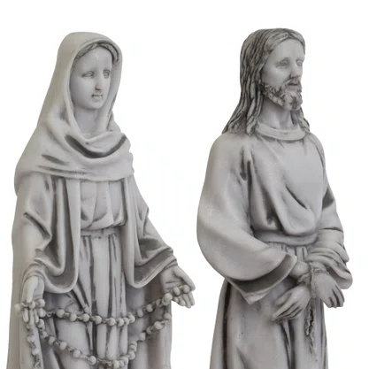 Imagem de Jesus Manietado e Nossa Senhora das Lágrimas de Mármore - 40 cm