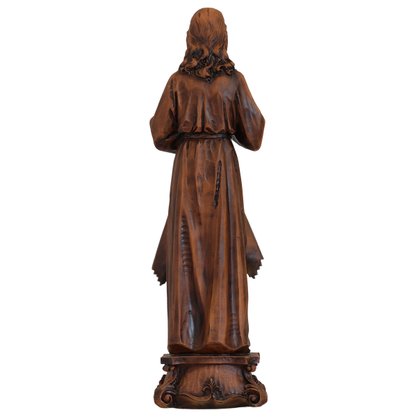Imagem de Jesus Misericordioso de Resina Nacional Efeito Madeira - 57 cm