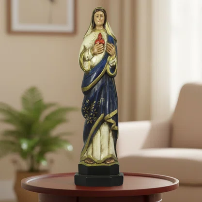 Imagem de Madeira Imaculado Coração de Maria - 59 cm