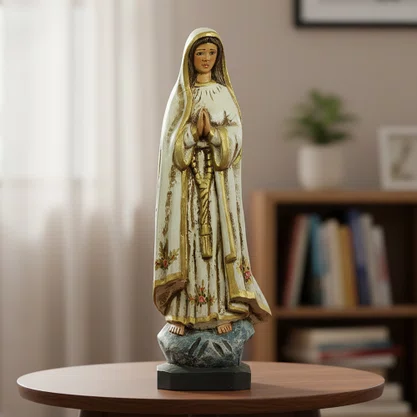 Imagem de Madeira Nossa Senhora de Fátima - 48 cm