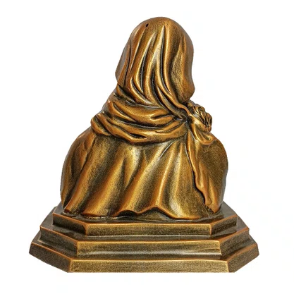 Imagem de Madona Busto de Mármore com Pintura em Bronze - 17 cm