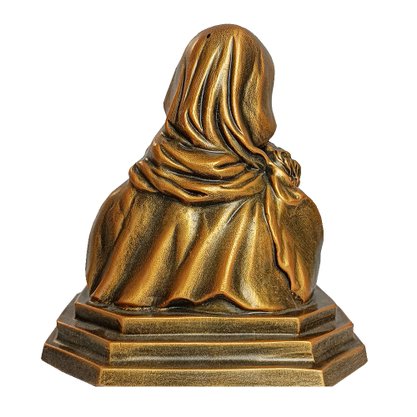 Imagem de Madona Busto de Mármore com Pintura em Bronze - 17 cm