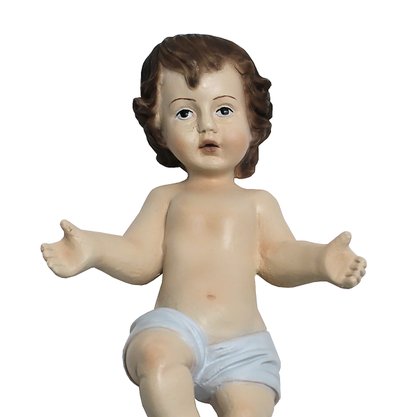 Imagem de Menino Jesus com Fralda Branca de Resina Nacional - 19 cm