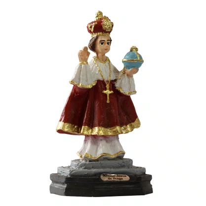 Imagem de Menino Jesus de Praga de Resina Nacional - 12 cm