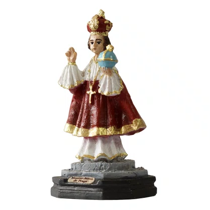 Imagem de Menino Jesus de Praga de Resina Nacional - 12 cm