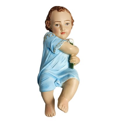 Imagem de Menino Jesus de Resina Nacional com Veste Azul - 26cm