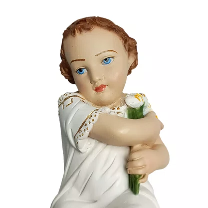 Imagem de Menino Jesus de Resina Nacional com Veste Branca - 26 cm