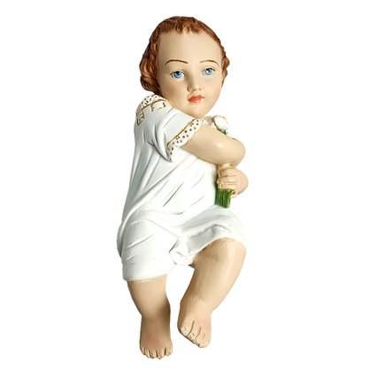 Imagem de Menino Jesus de Resina Nacional com Veste Branca - 26 cm