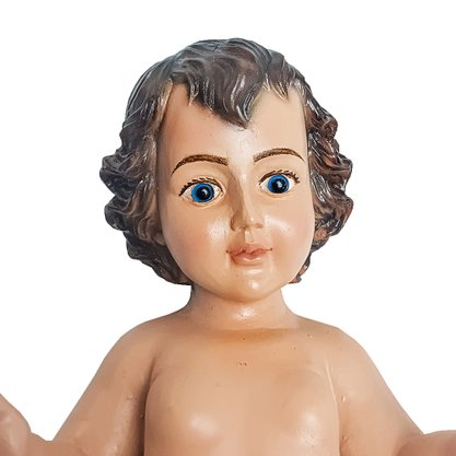 Imagem de Menino Jesus Veste Amarela de Resina Nacional - 38 cm