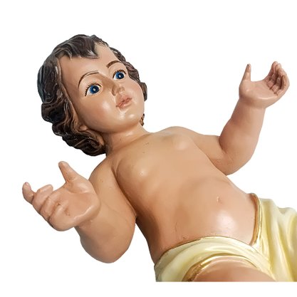 Imagem de Menino Jesus Veste Amarela de Resina Nacional - 38 cm