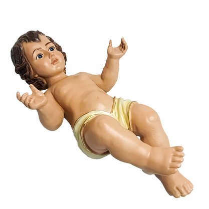 Imagem de Menino Jesus Veste Amarela de Resina Nacional - 38 cm